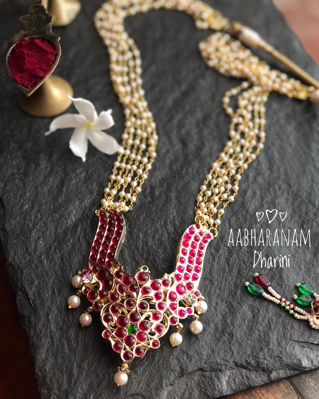 Beads Necklace Designs Online-- South India Jewels Online Stores