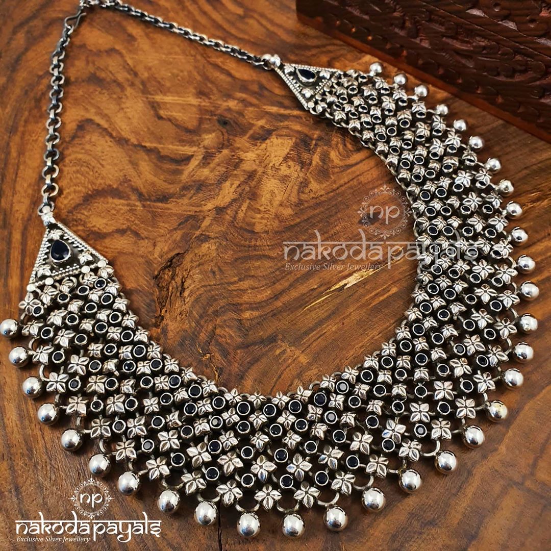 Oxidized Silver Choker Necklace | Always Chic | SilkFred UAE