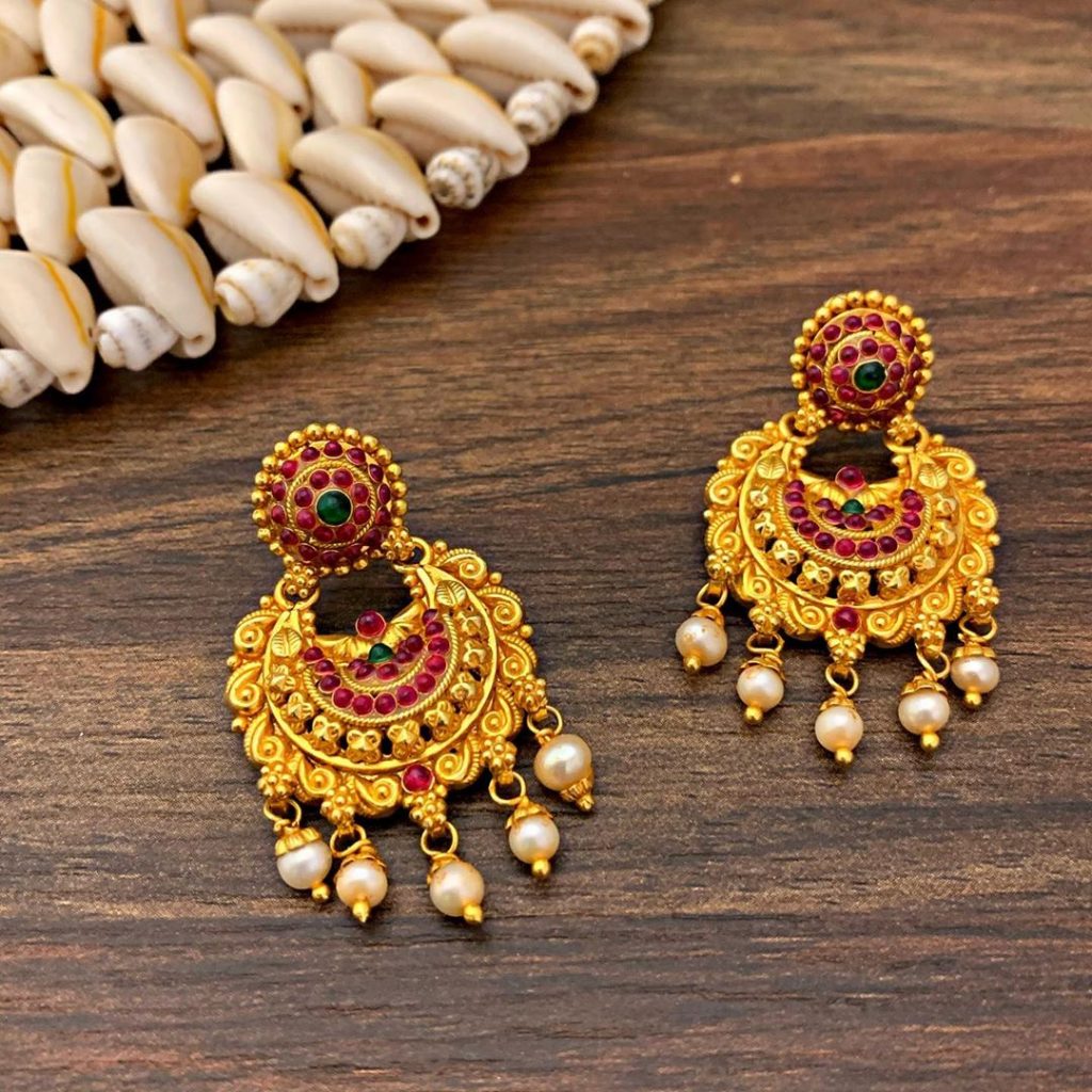 Flipkartcom  Buy SSFJ One Gram Gold stone 123 type Earrings Copper Drops   Danglers Online at Best Prices in India