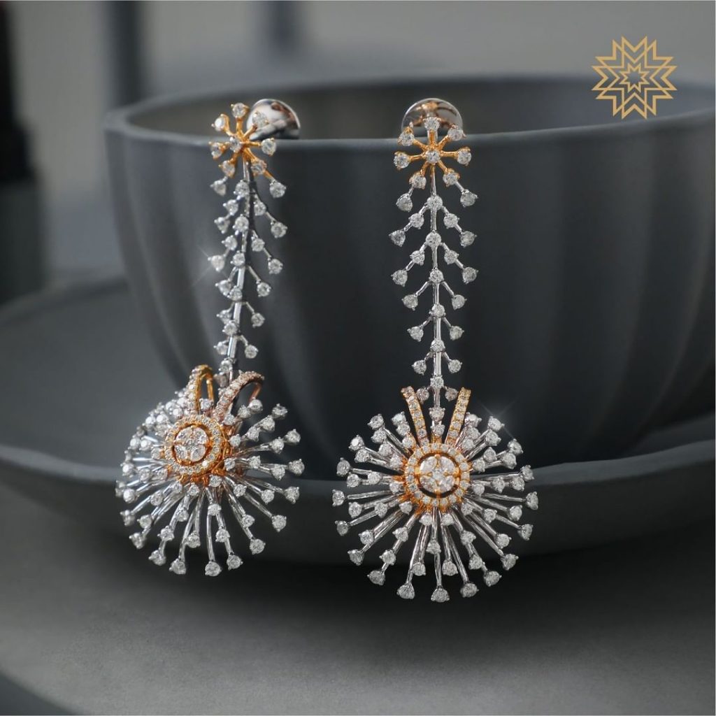 Designer Gold Diamond Earrings