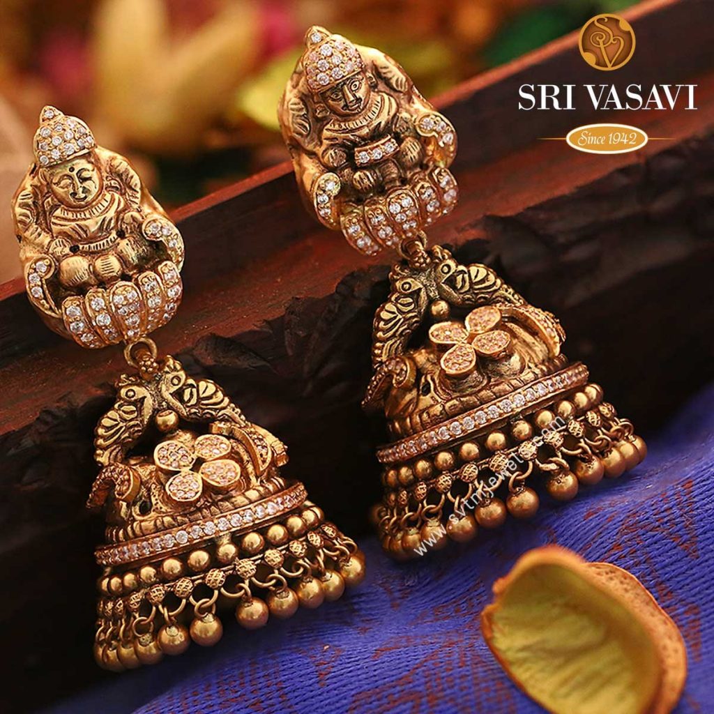 Simple on sale jhumkas gold