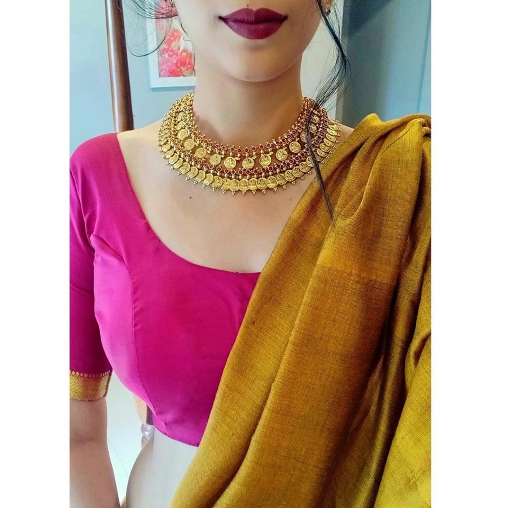 Stunning South Indian Bride In Chokers With Kanjeevaram Sarees