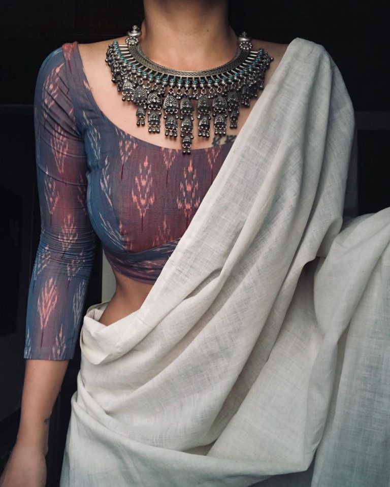 Silver Jewellery & Saree : How To Rock This Combintation! • South India ...