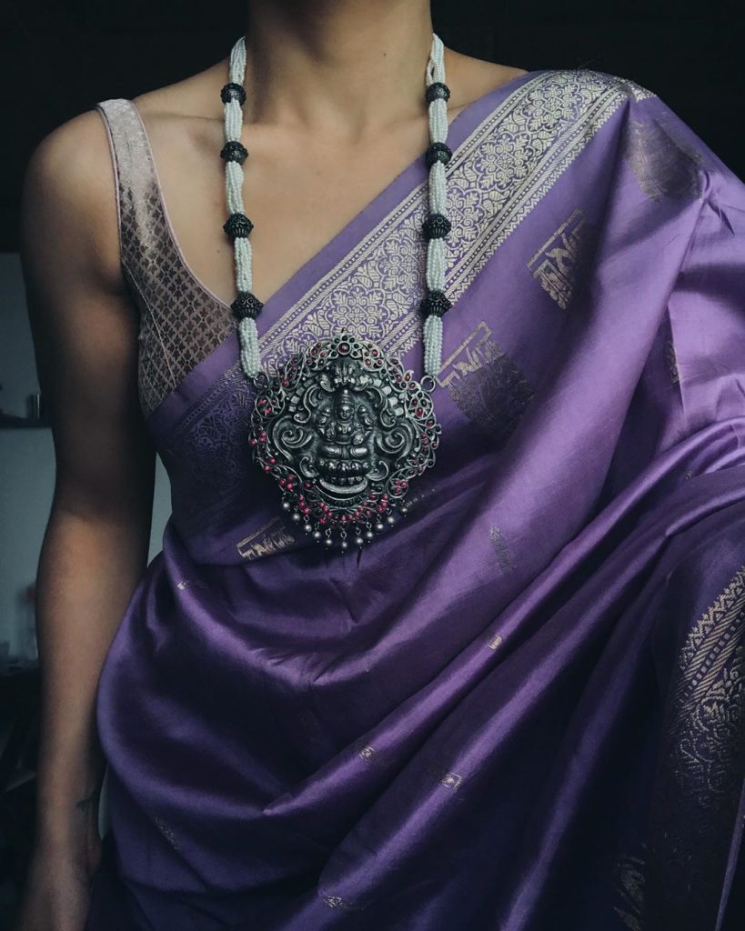 Silver Jewellery & Saree : How To Rock This Combintation! • South India ...