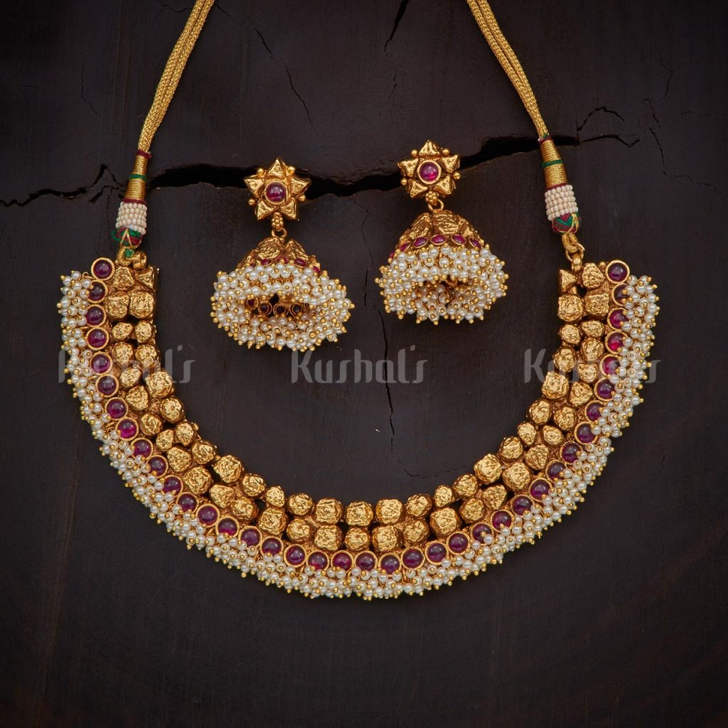 antique-necklace-set-for-saree-2