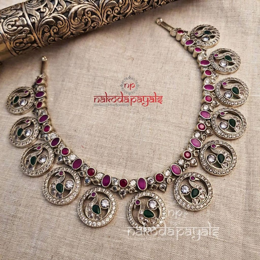 silver-necklace-for-saree-18