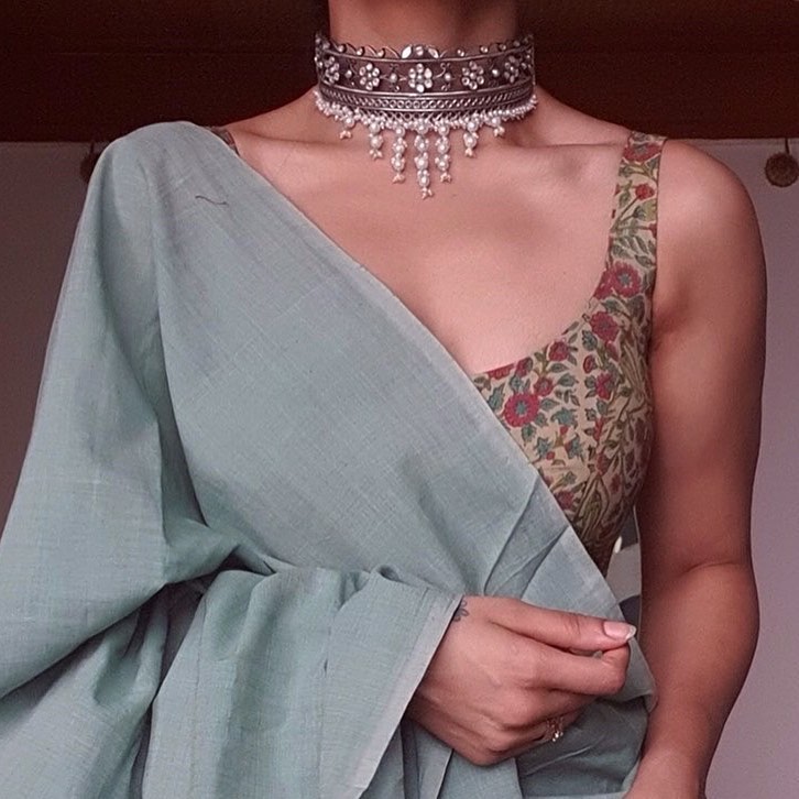 silver-necklace-for-saree-3