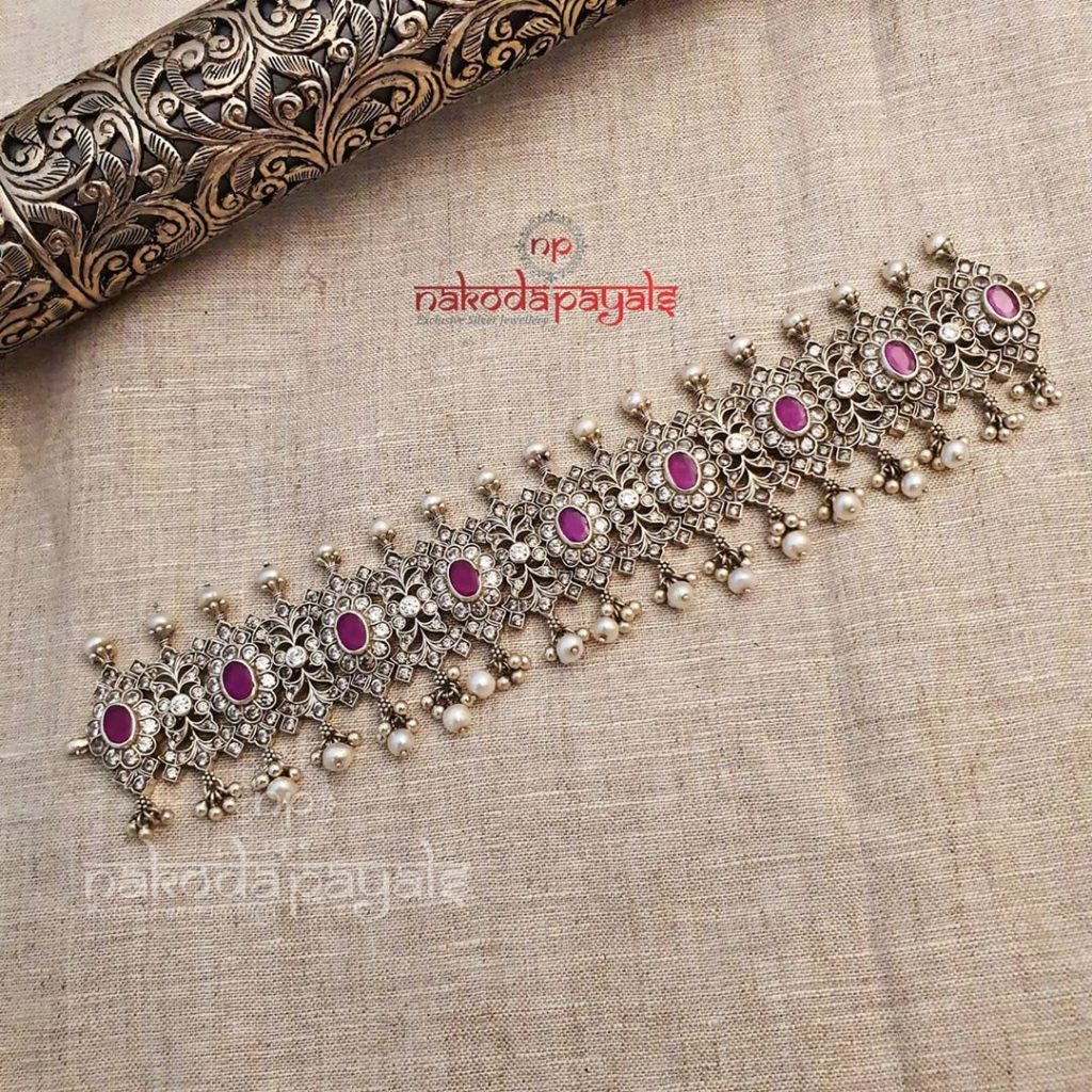 silver-necklace-for-saree-3