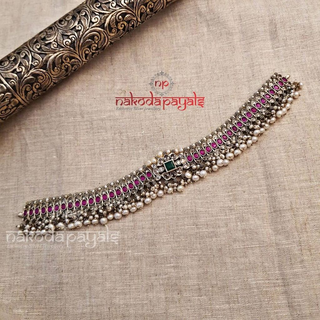 silver-necklace-for-saree-6