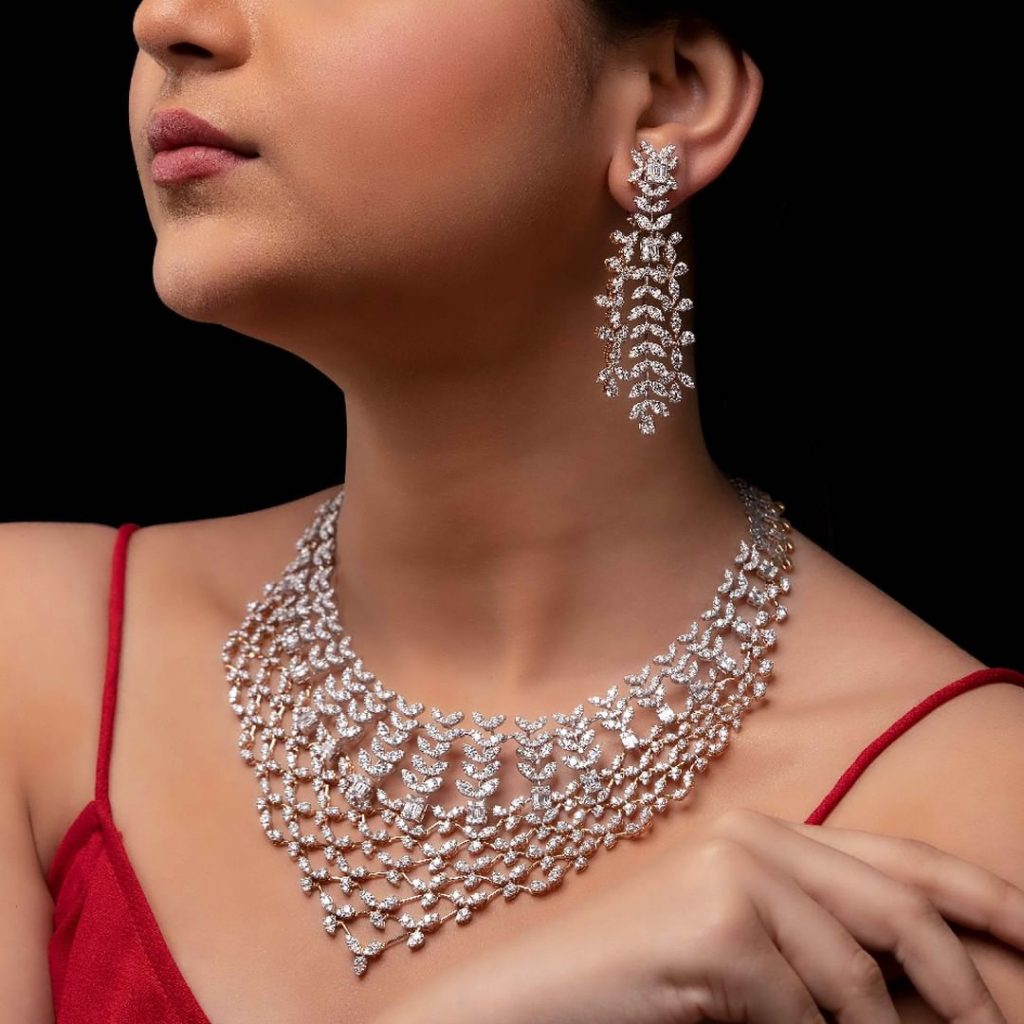 Statement Diamond Necklace Designs To Match With Party Outfits