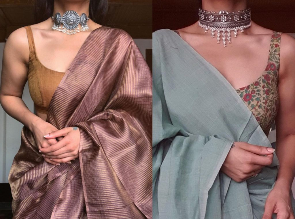 Saree With Jewellery | gintaa.com