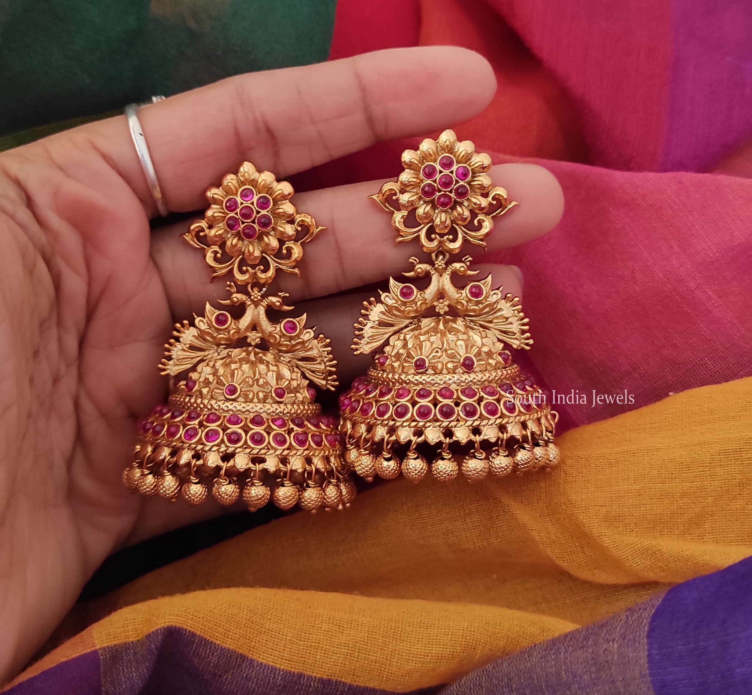 Earrings In Gold-Like Patterns