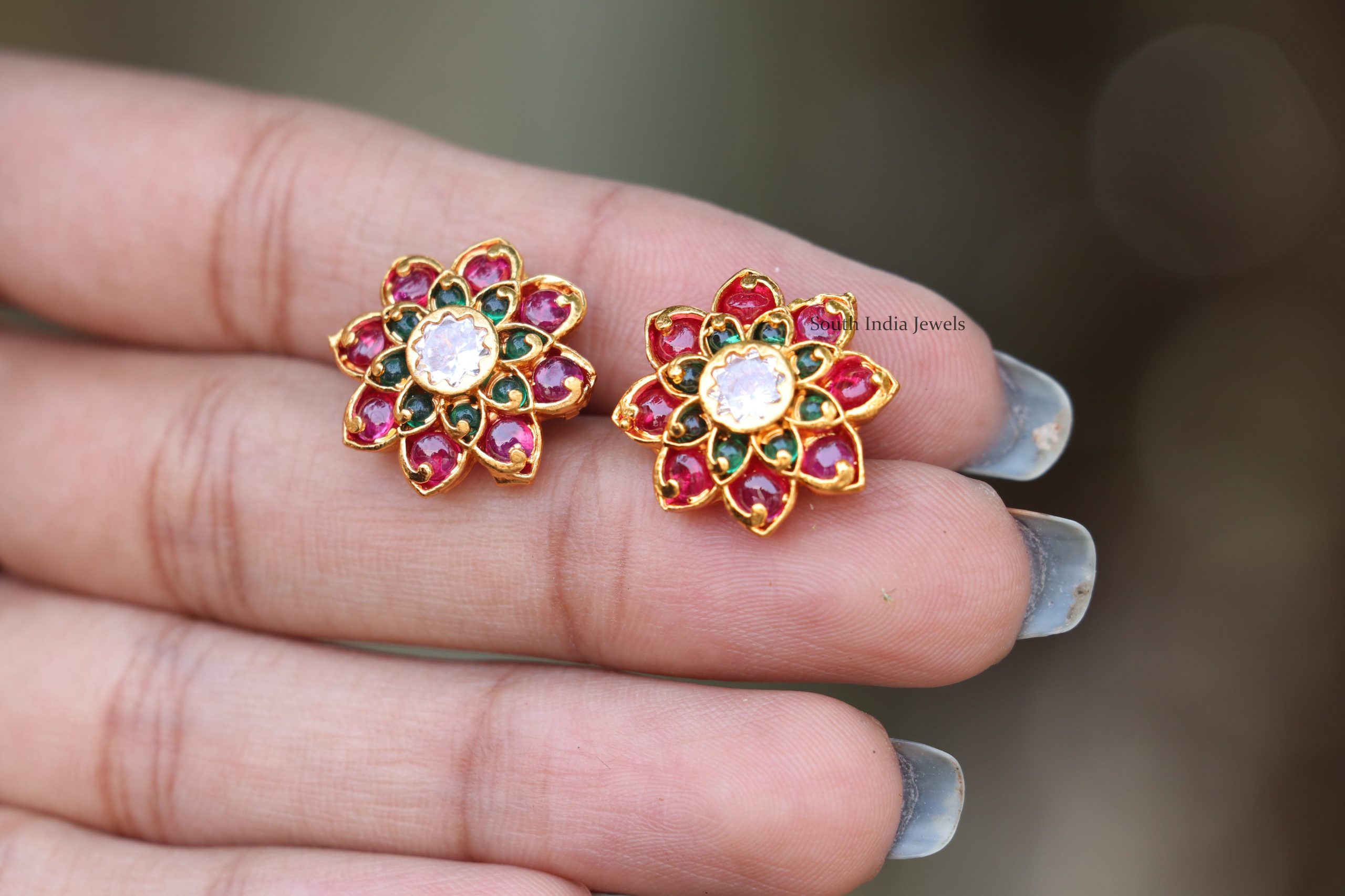 Floral Design Stud Earrings