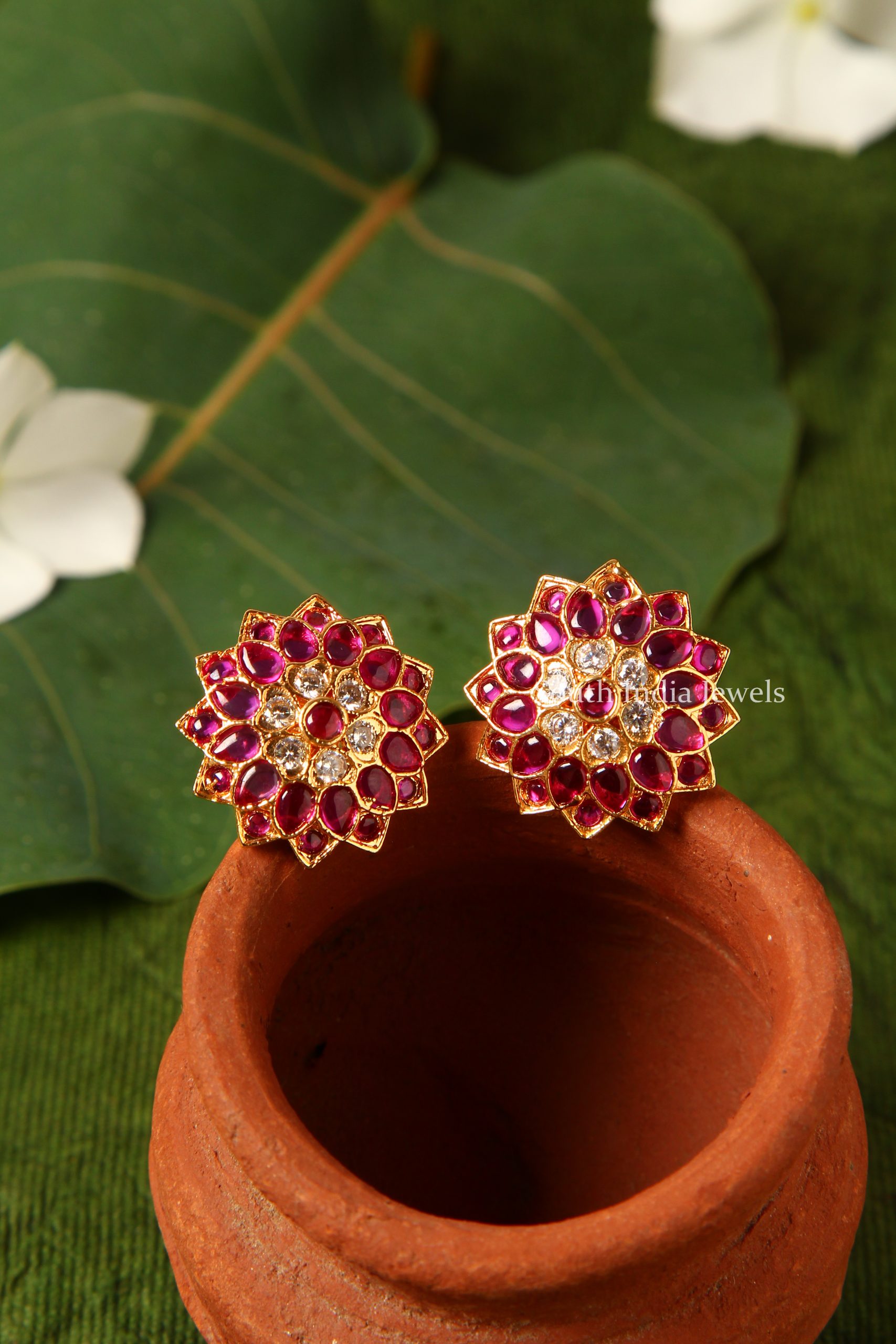 Floral Design Stud Earrings