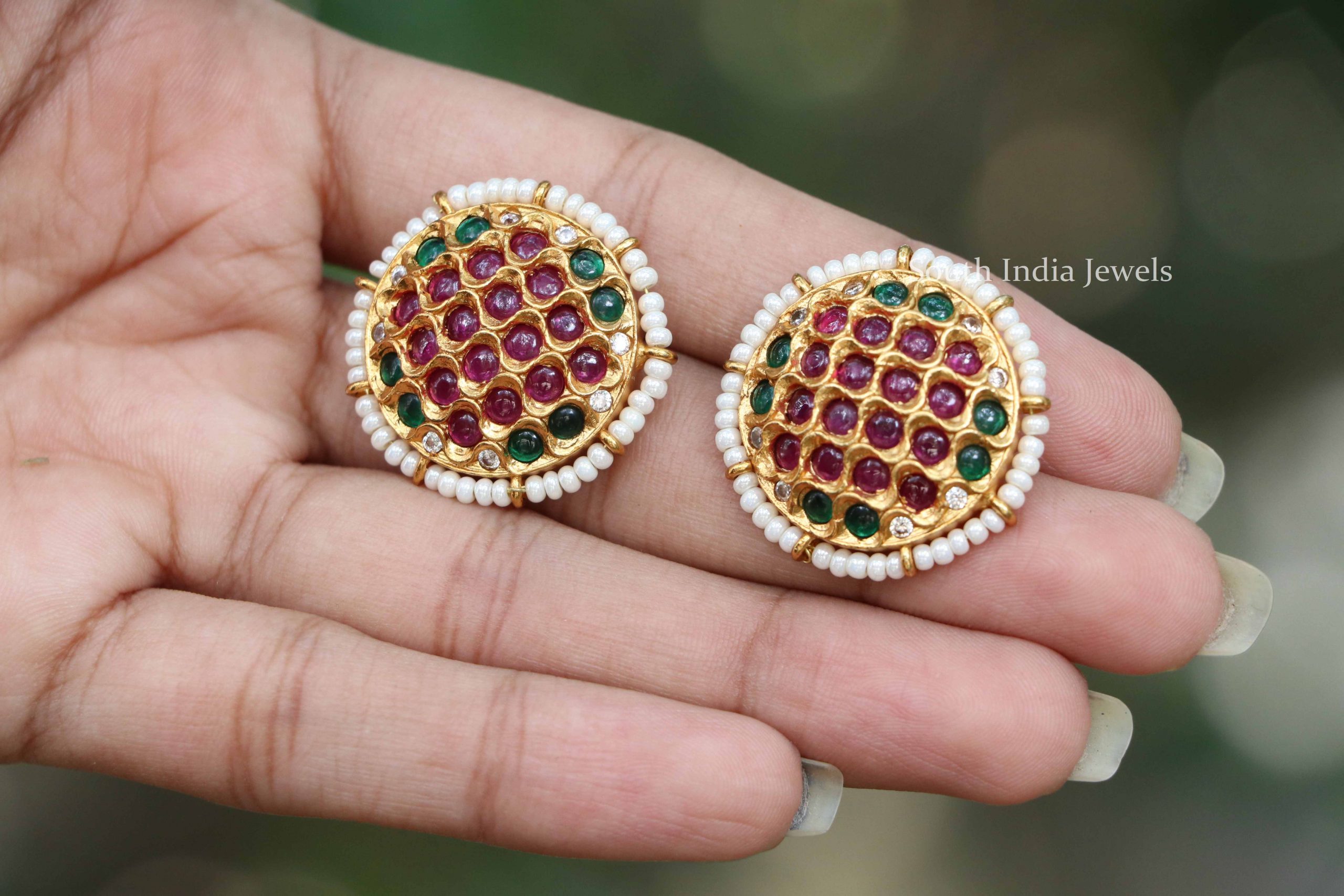 Traditional Big Stud Earrings  New Latest Designs • South India