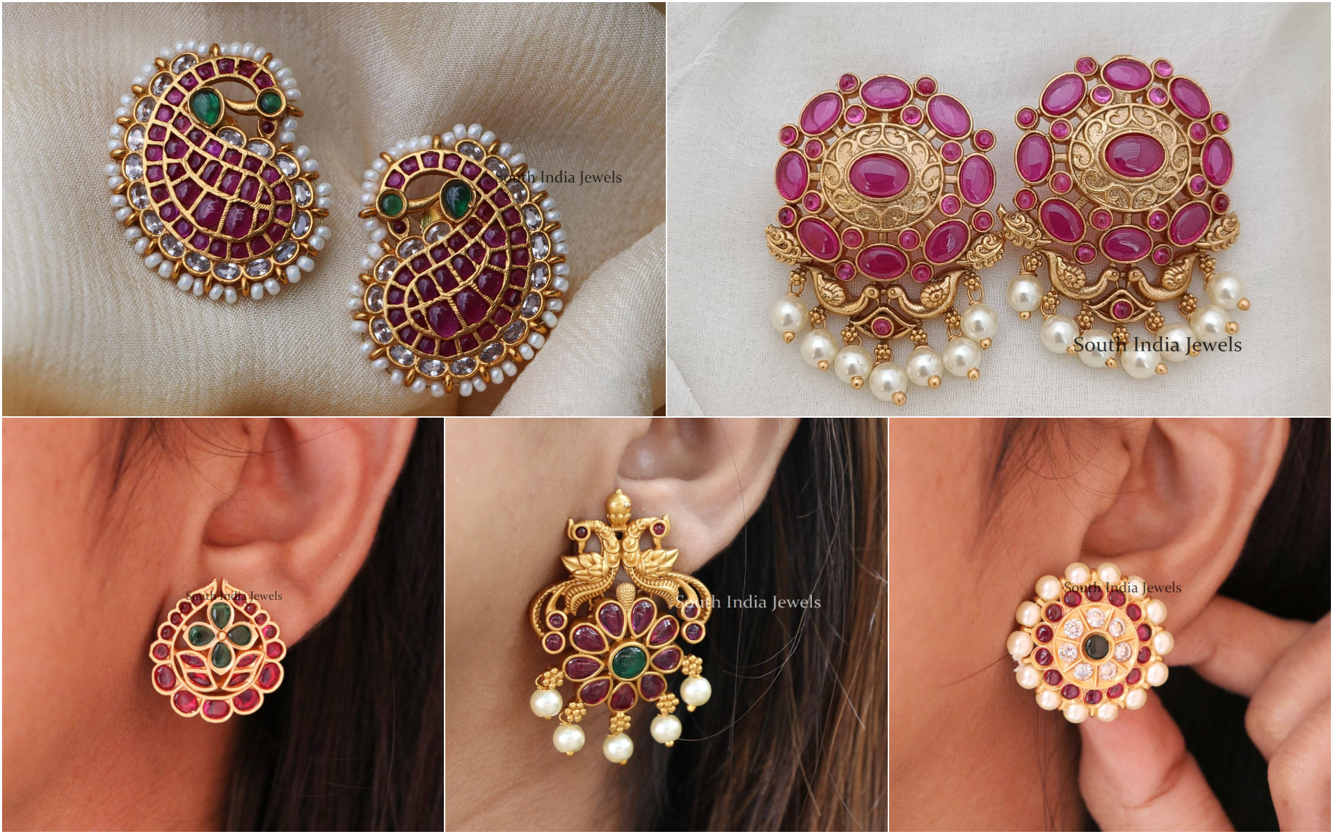 Buy Gold Stud Earrings Online for Ladies - Vaibhav Jewellers