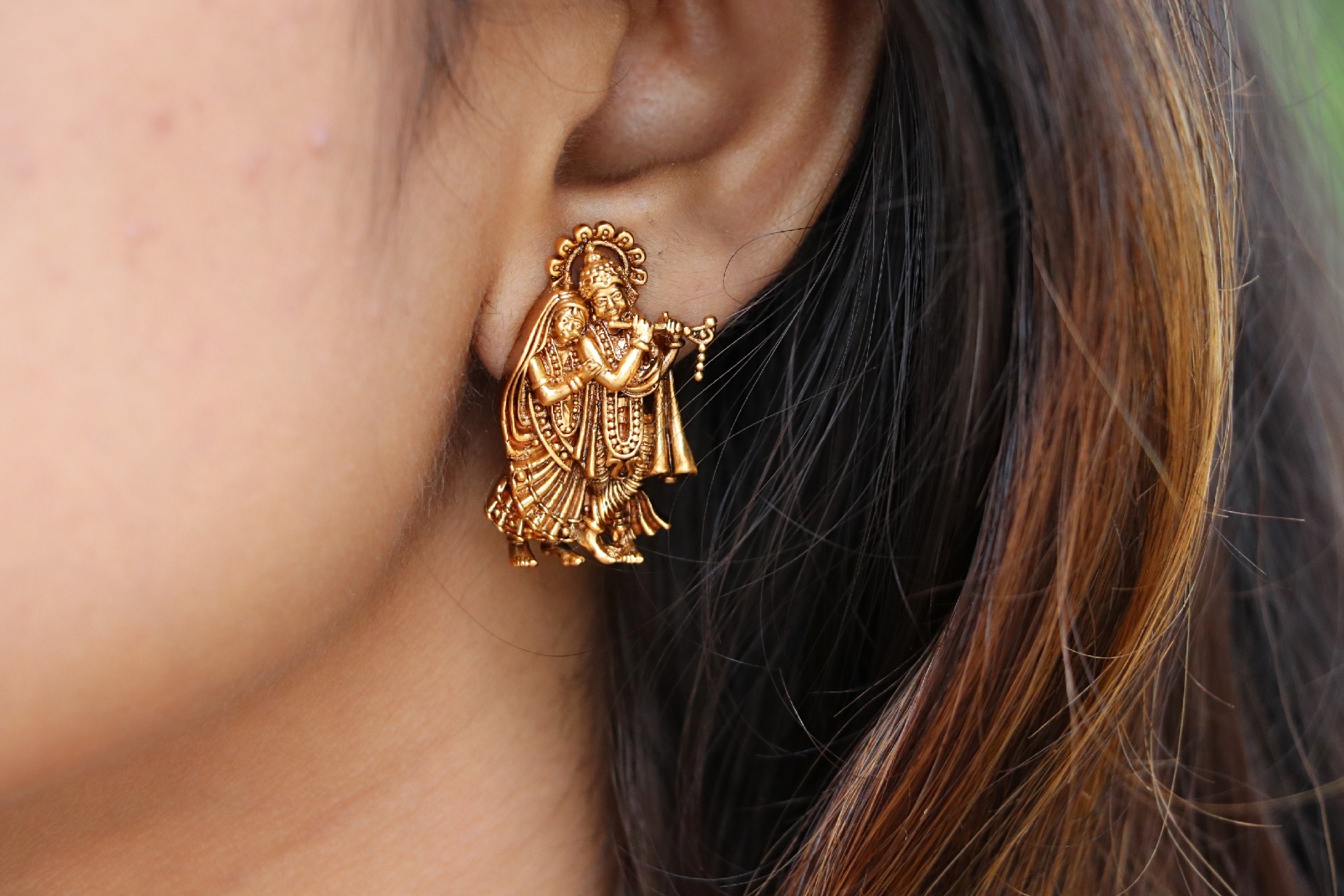 Temple Designs Traditional Stud Earrings
