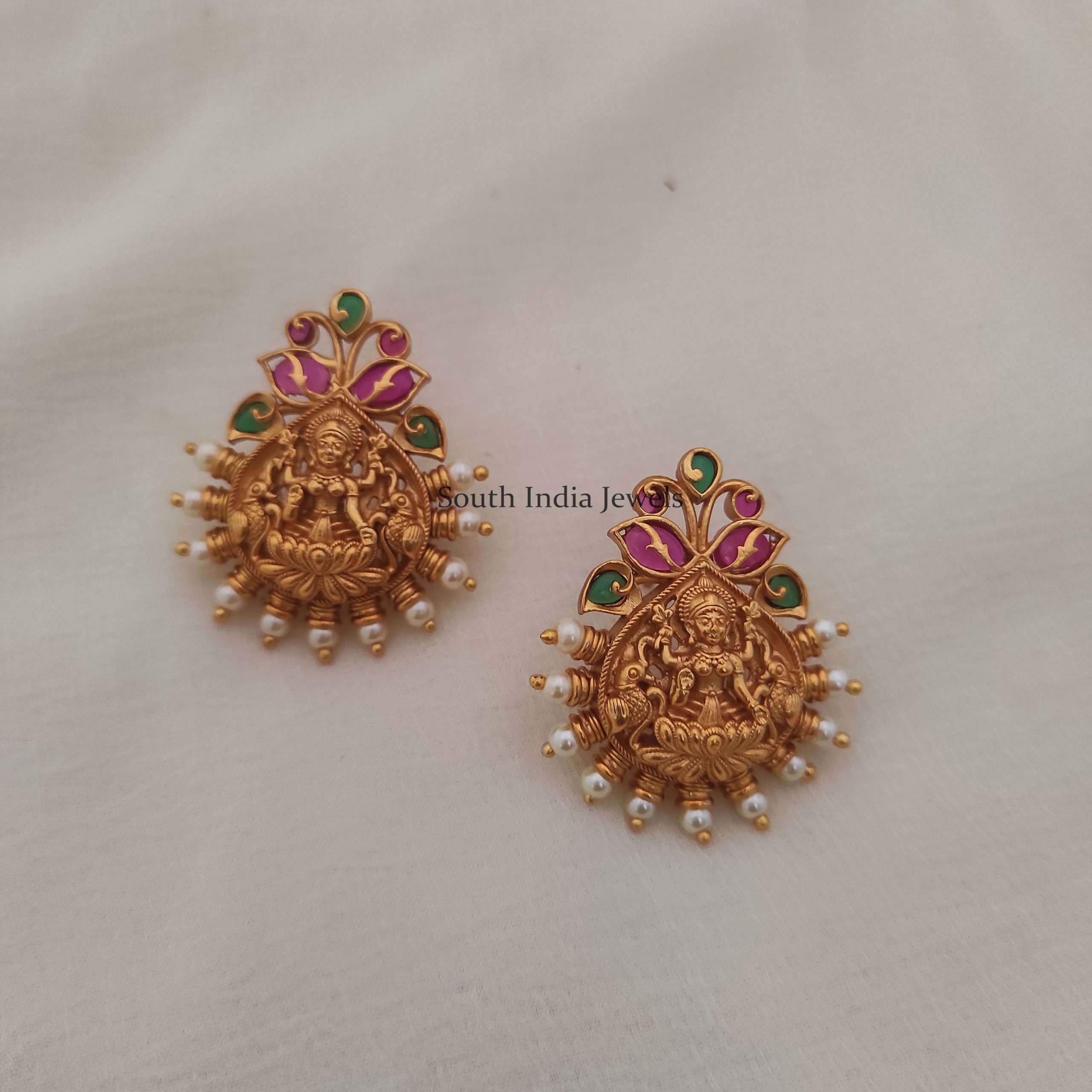 Traditional Big Stud Earrings  New Latest Designs • South India Jewels