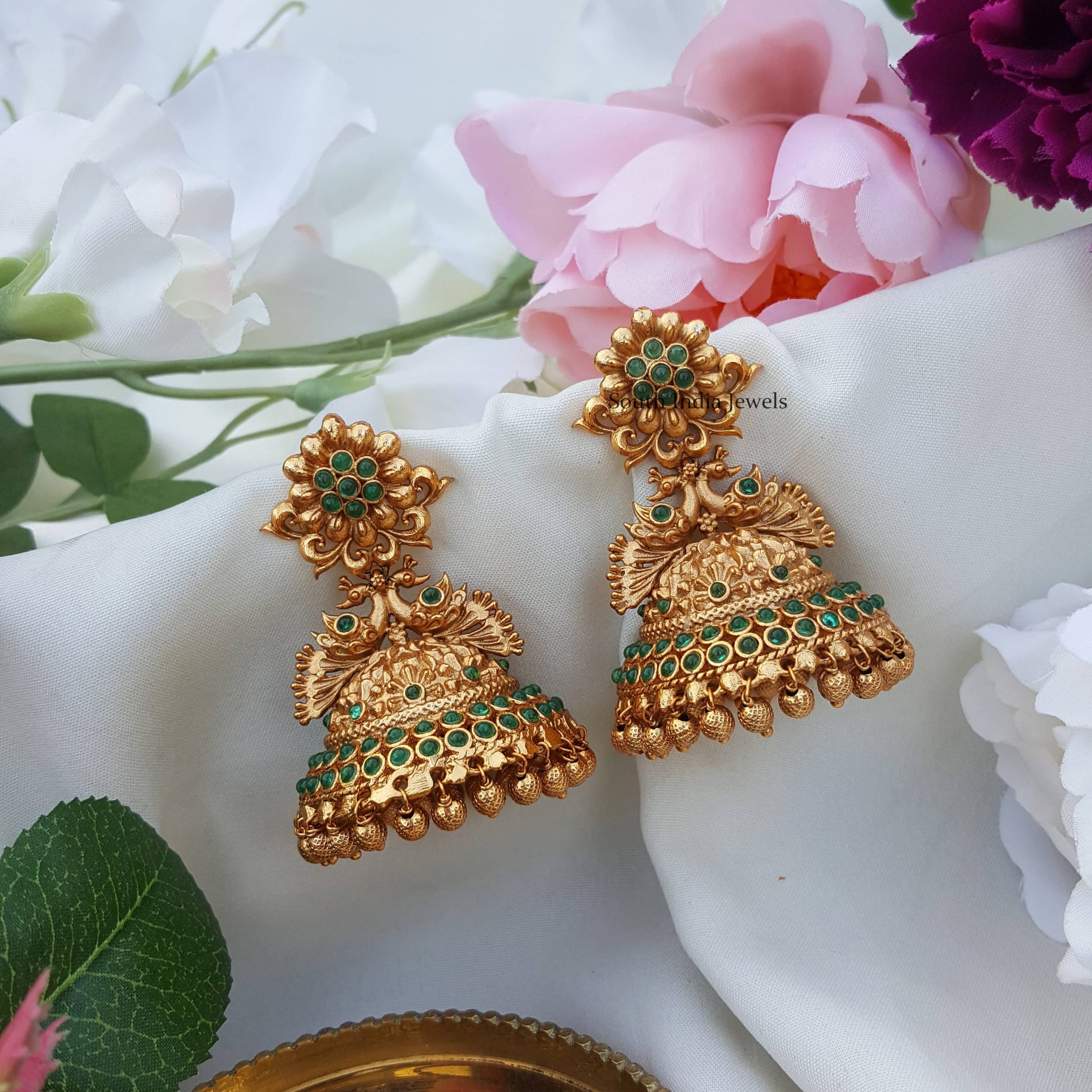 peacock design jhumka