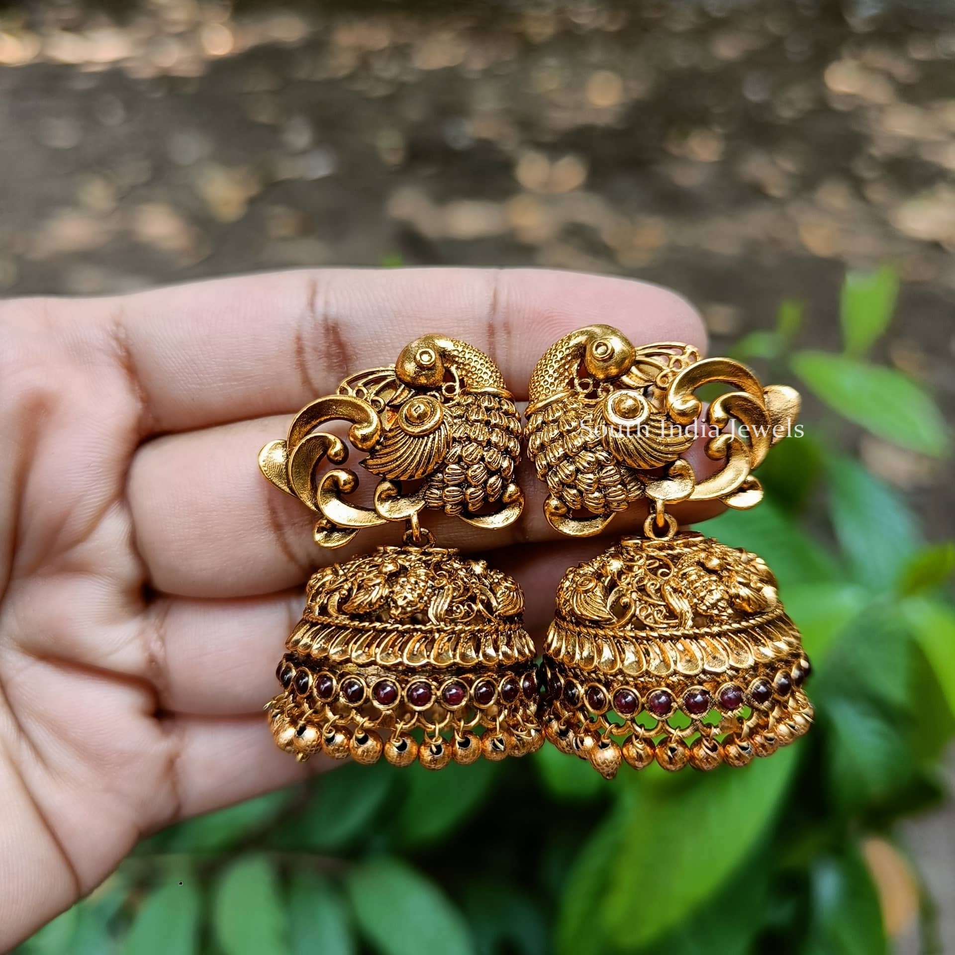 peacock design jhumka