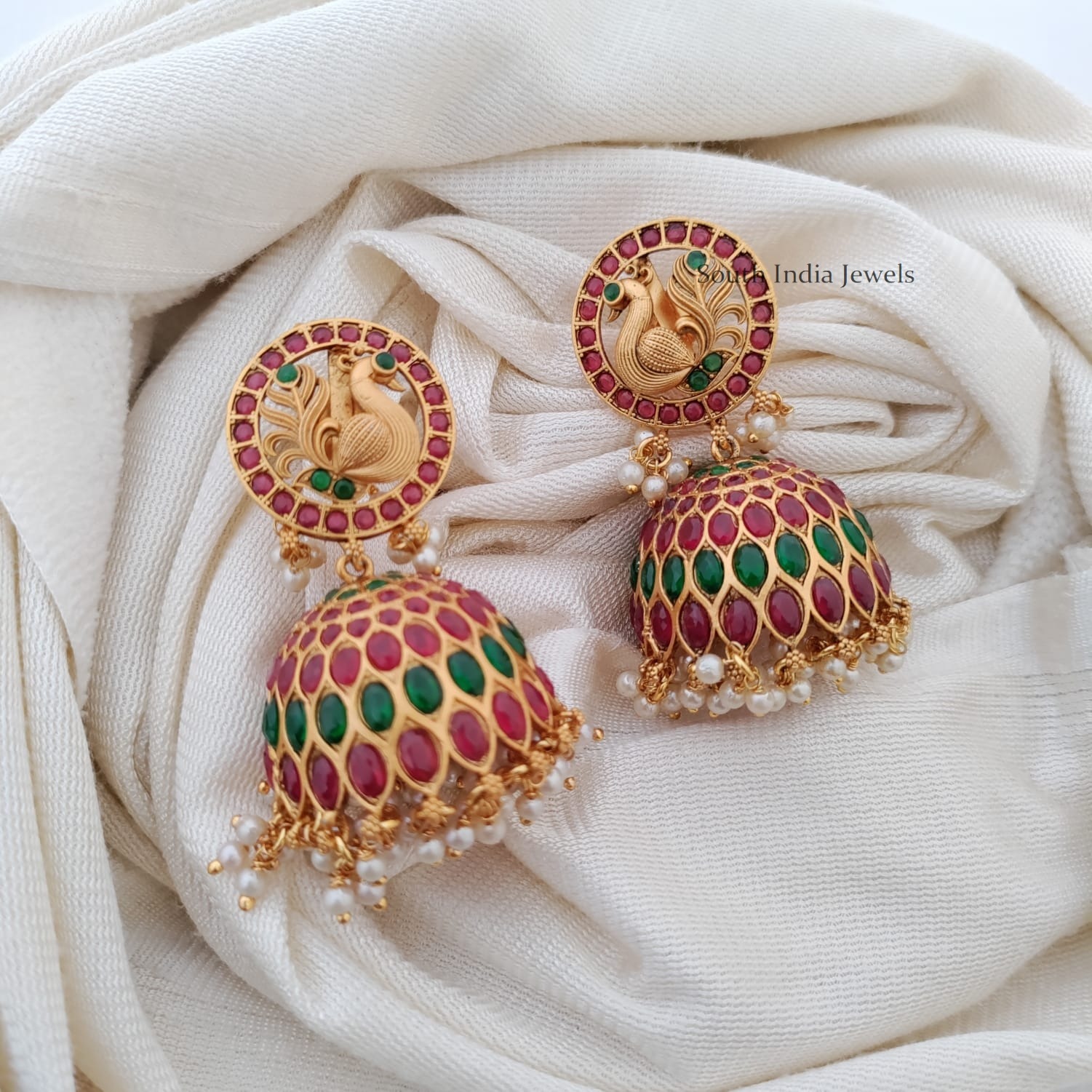 peacock design jhumka