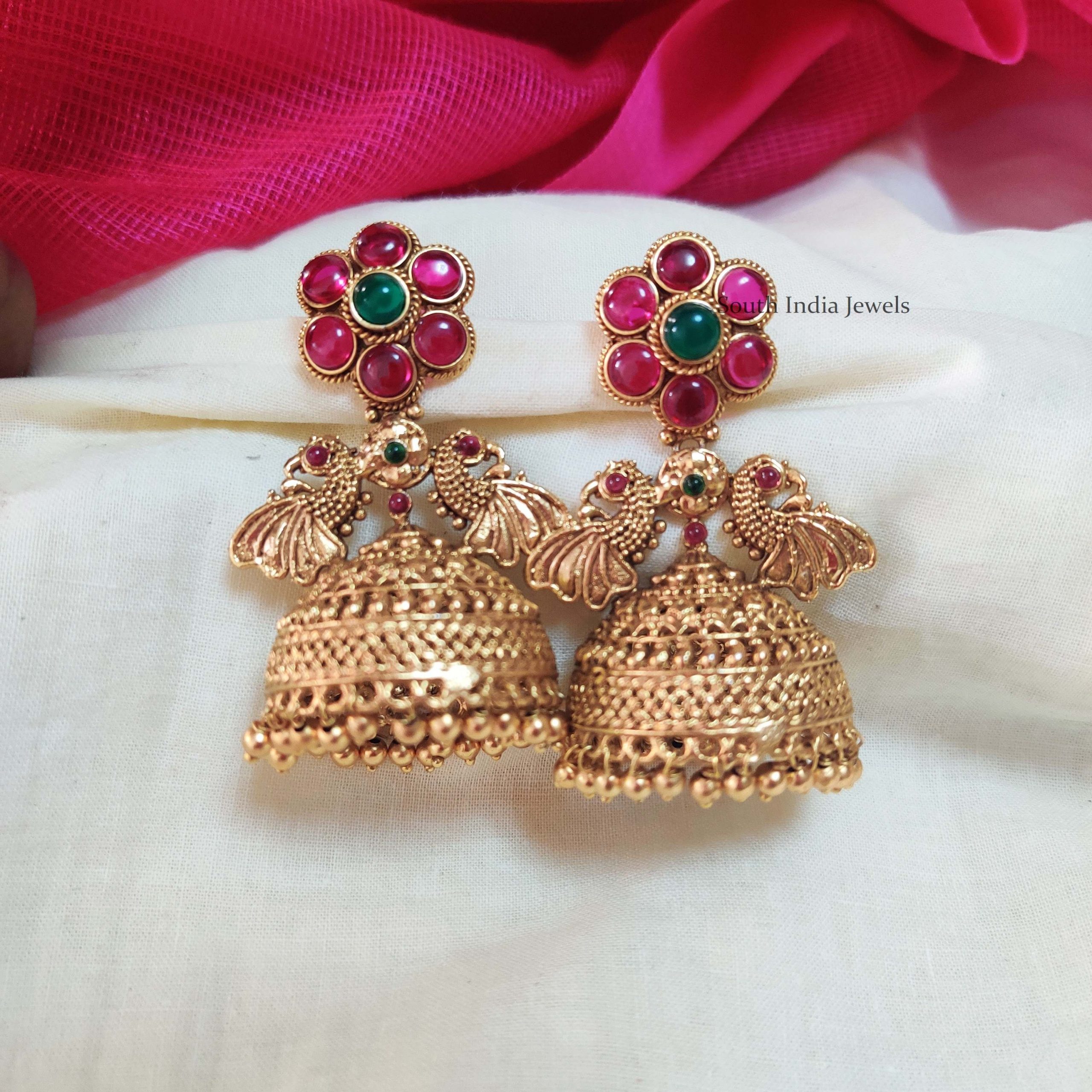 peacock design jhumka