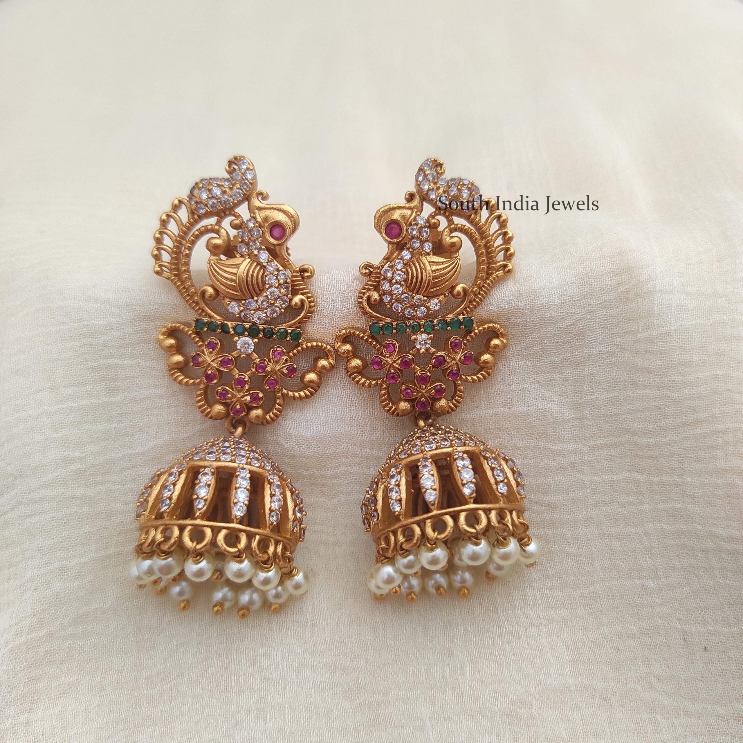 peacock design jhumka