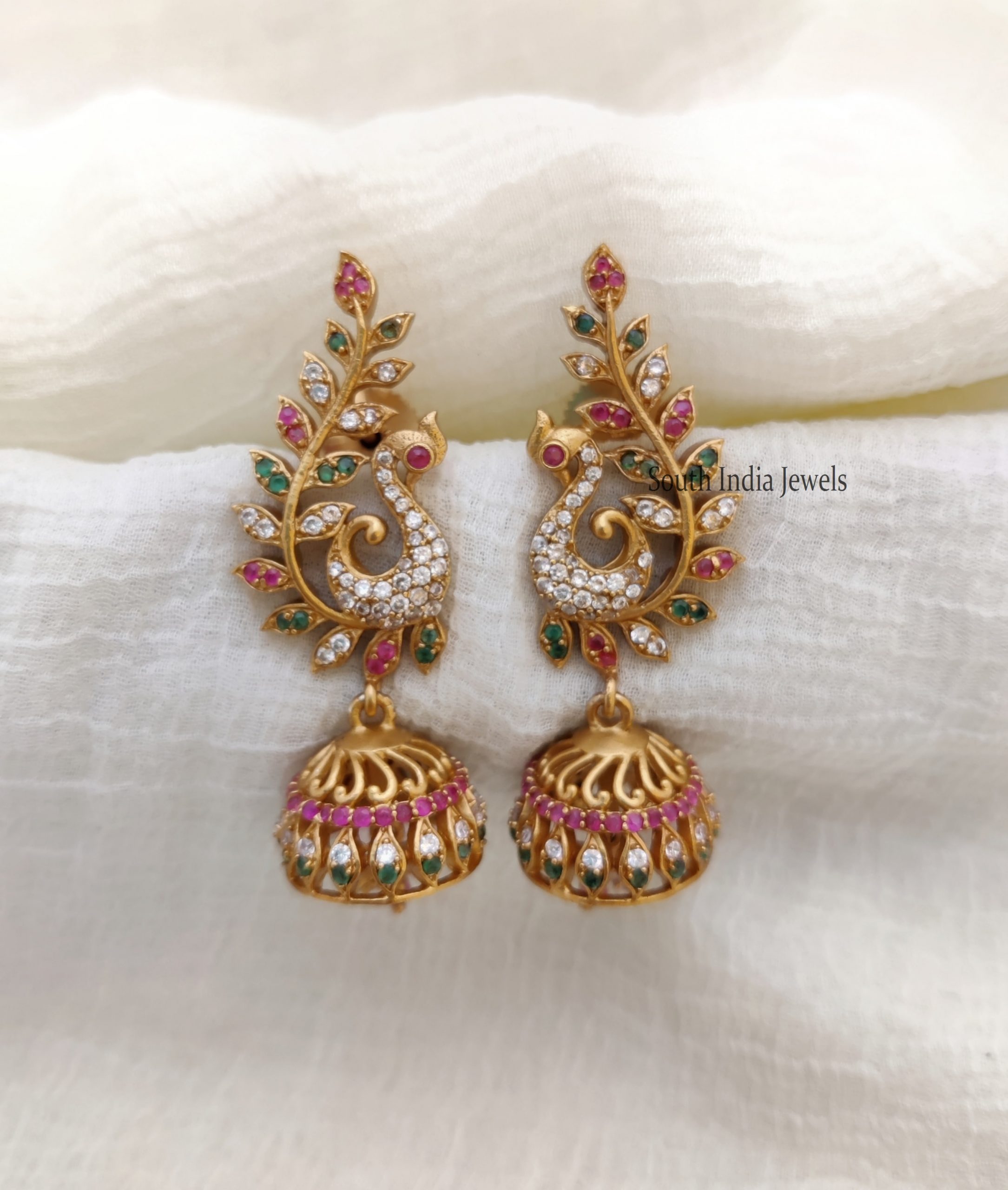 peacock design jhumka