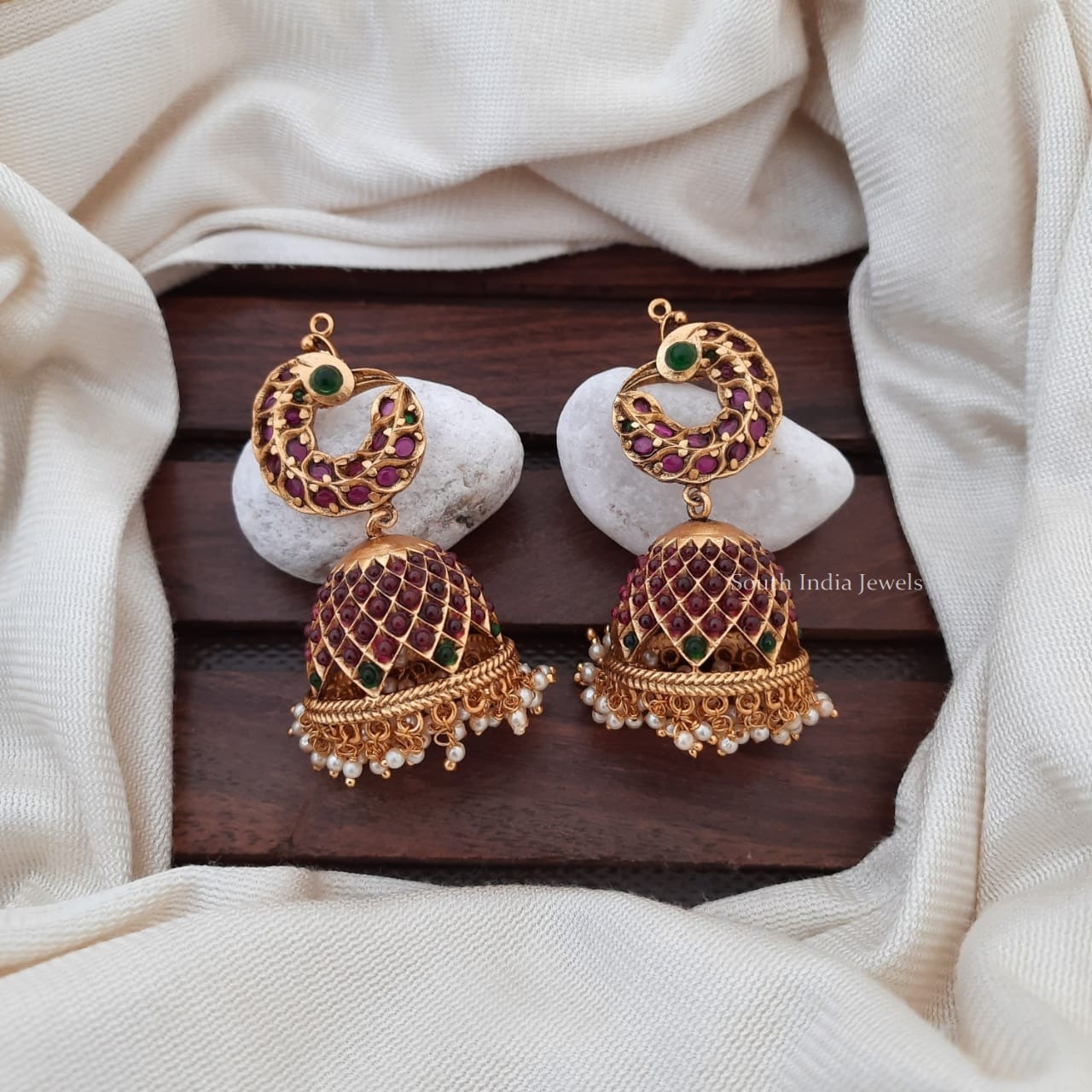 matte finish jhumkas