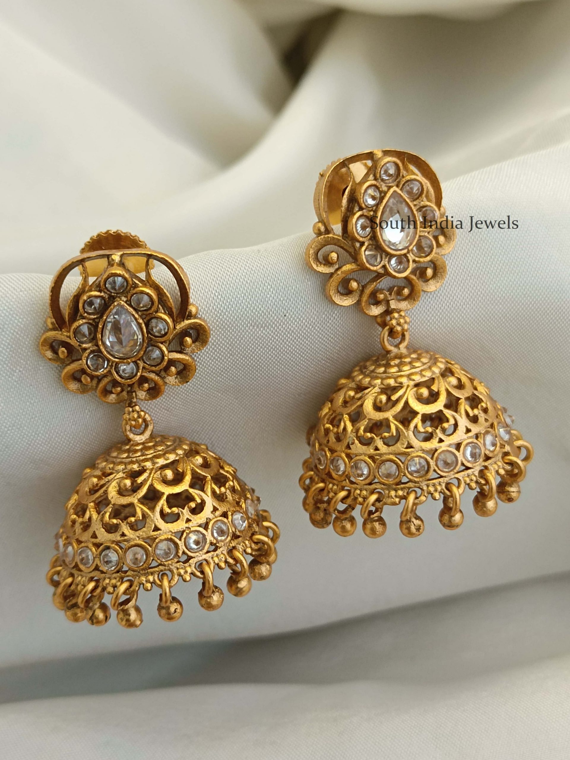 Traditional white sale stone earrings