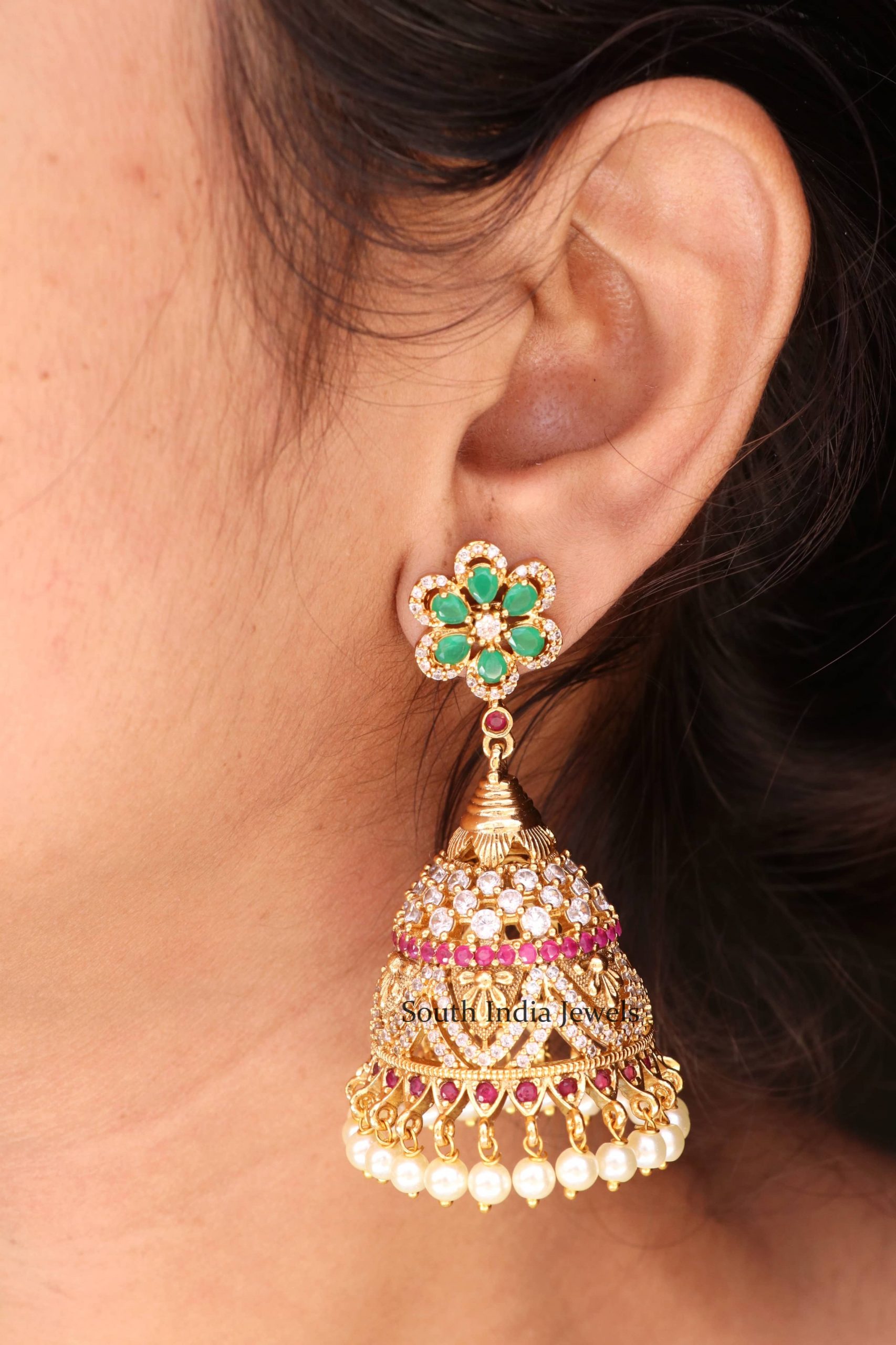 Traditional White Stone Earrings
