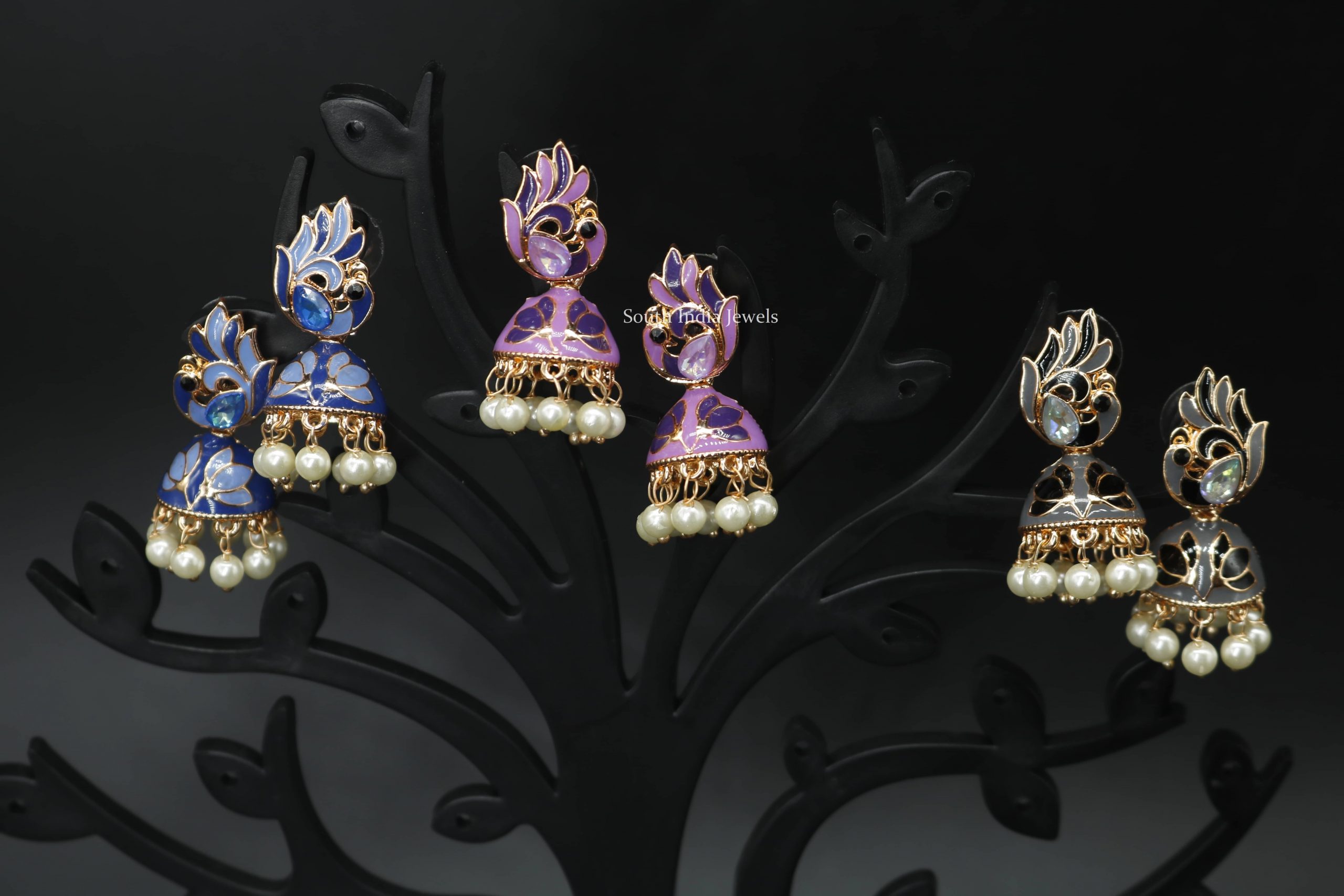 peacock design jhumka