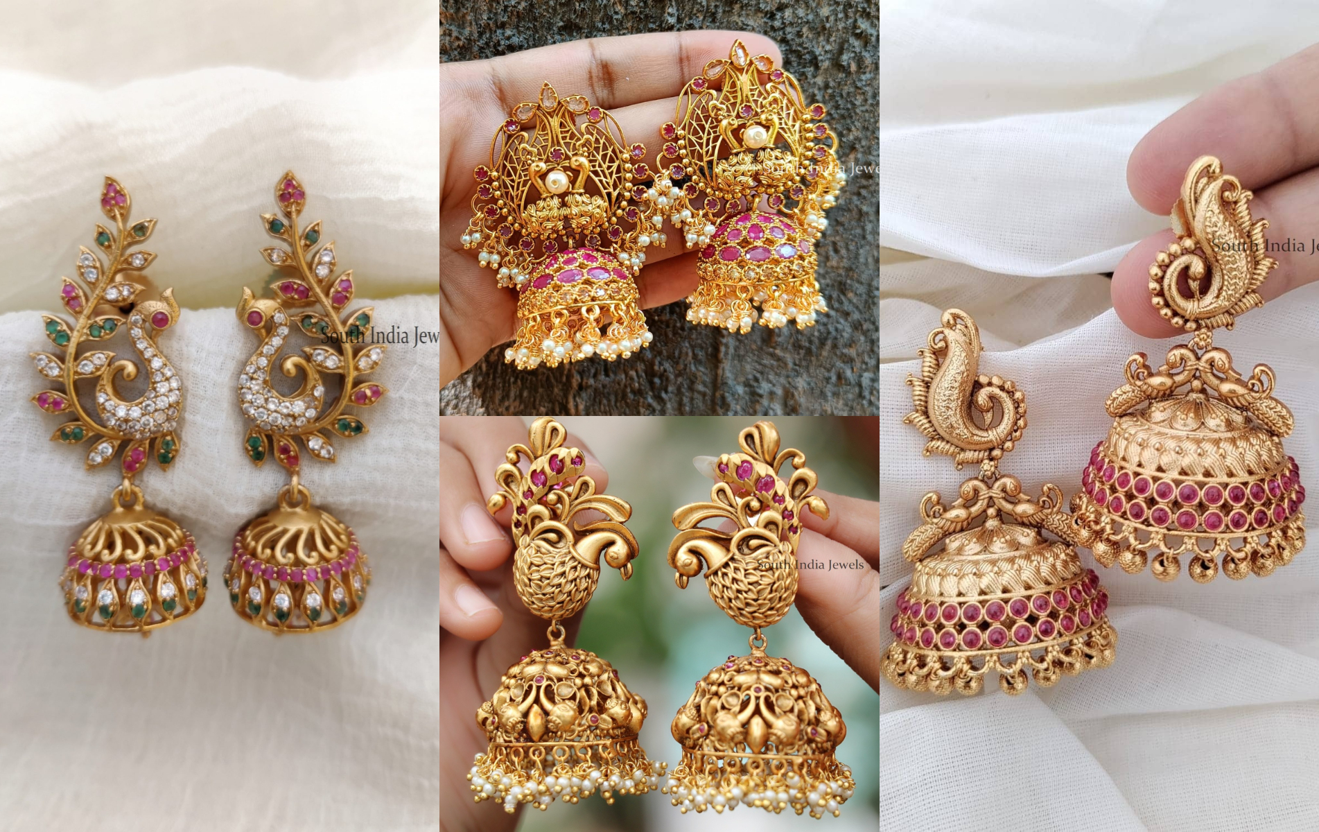 peacock design jhumka