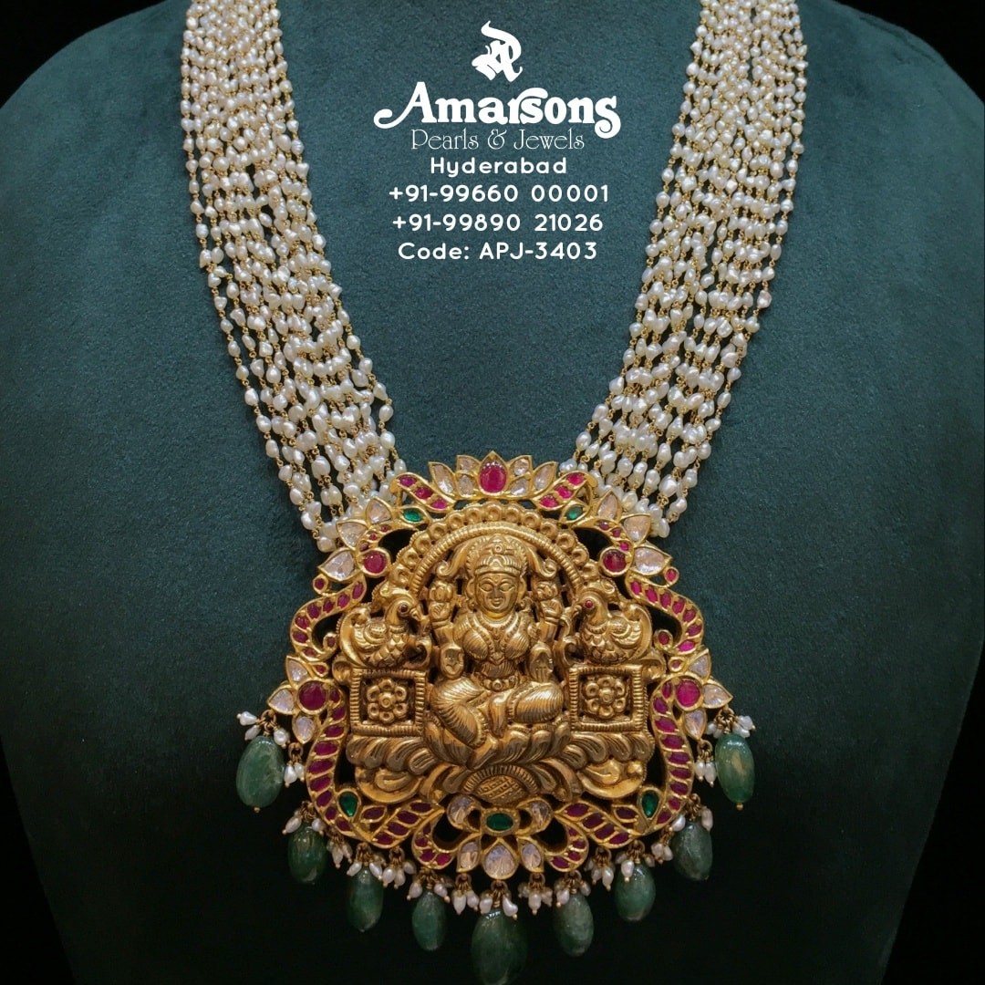 Gold pearl haram designsPhoto credit: Instagram/ @amarsonsjewellery