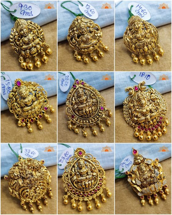 Gold Lakshmi Pendant Designs