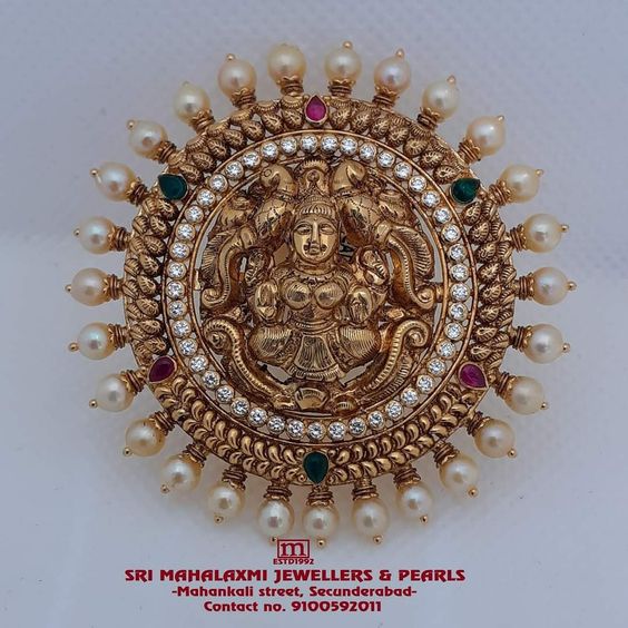 Gold Lakshmi Pendant Designs