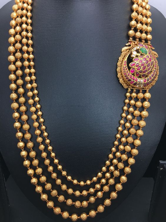 Gold Necklace With Gold Beads