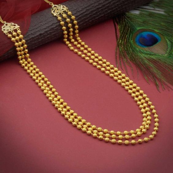 Gold Necklace With Gold Beads