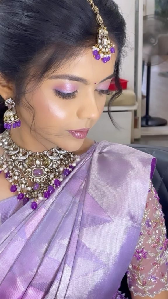 Purple Saree Jewellery