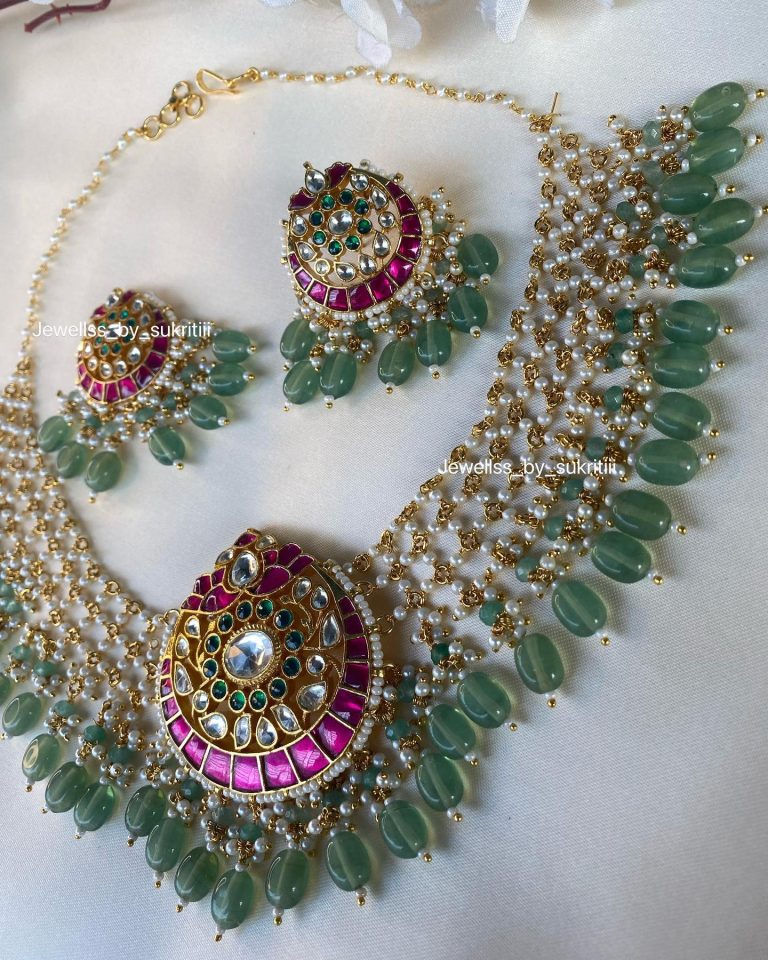 92.5 Silver Pachi Kundan Layered Necklace From 'Jewellss By Sukritiii'