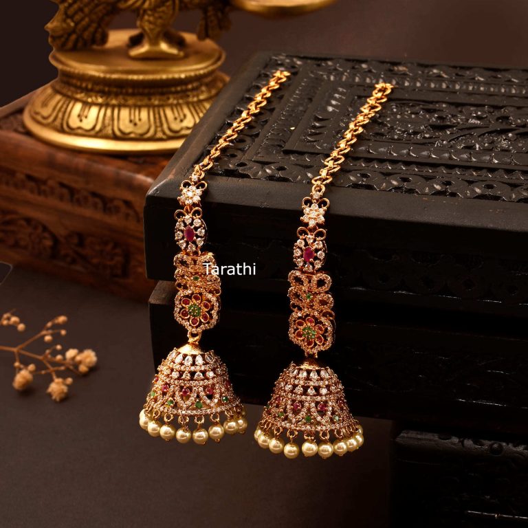 AD Stone Jhumka With Mattal From ‘Tarathi Jewels’