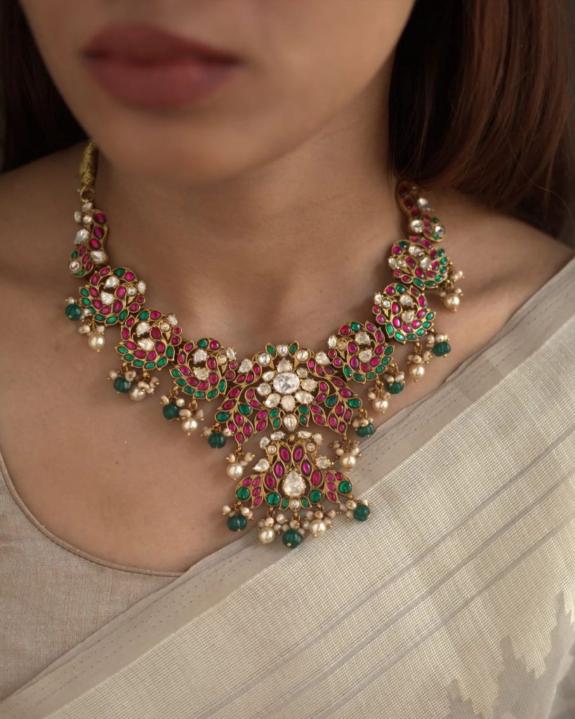 Gold Plated Jadau Kundan Necklace From 'Prade Jewels'