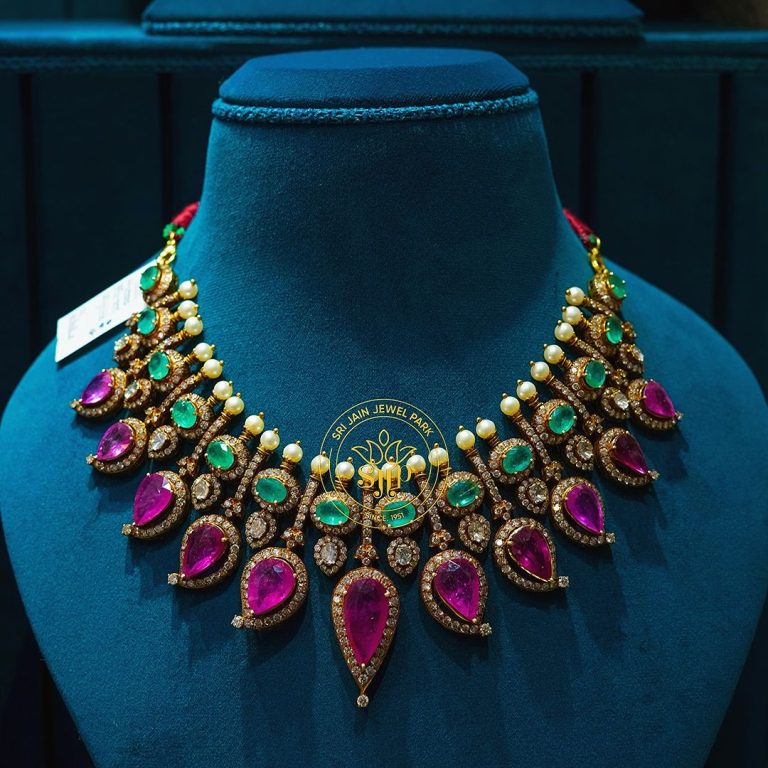 Gold Polki Necklace From ‘Sri Jain Jewel Park’