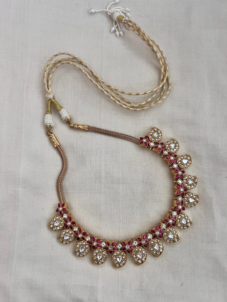 Kundan and Ruby Paisley Necklace From 'House of Taamara'