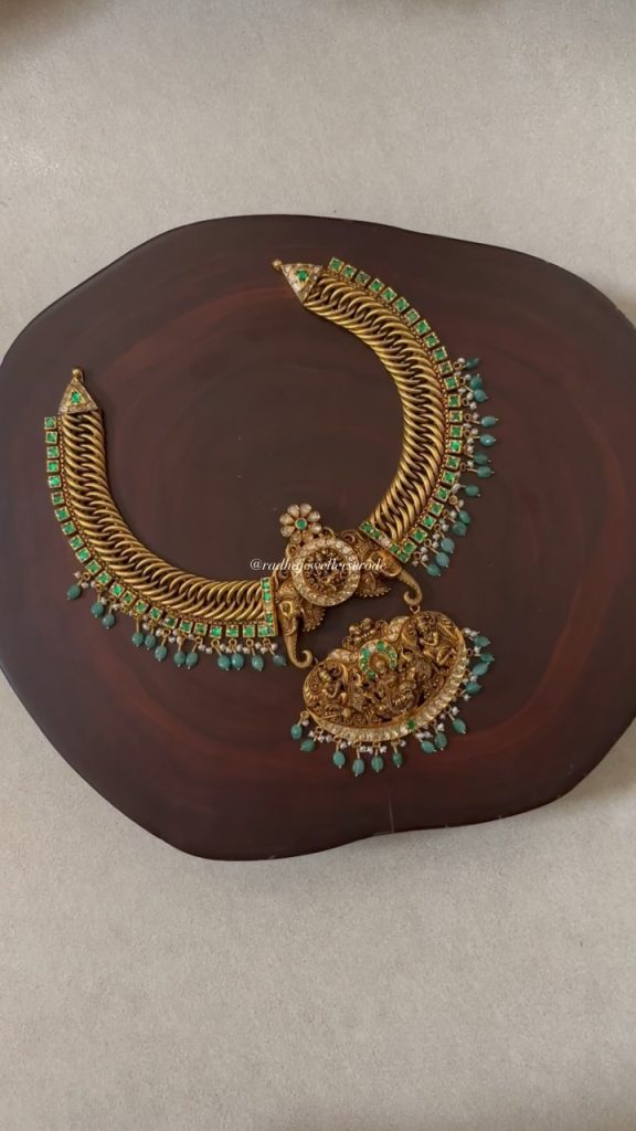Nakshi Emerald Necklace From 'Radha Jewellers Erode'