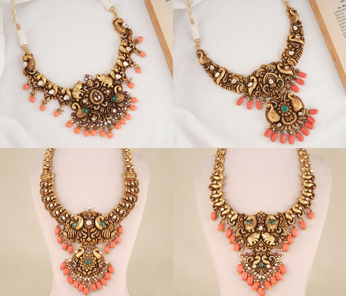 Antique Temple Coral Necklace Sets From 'The Amethyst Store'