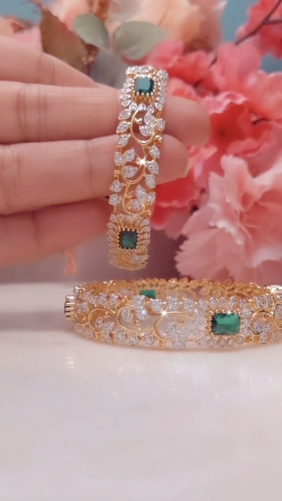 Gold Plated Diamond Alike Bangles From 'Sneha Rateria'