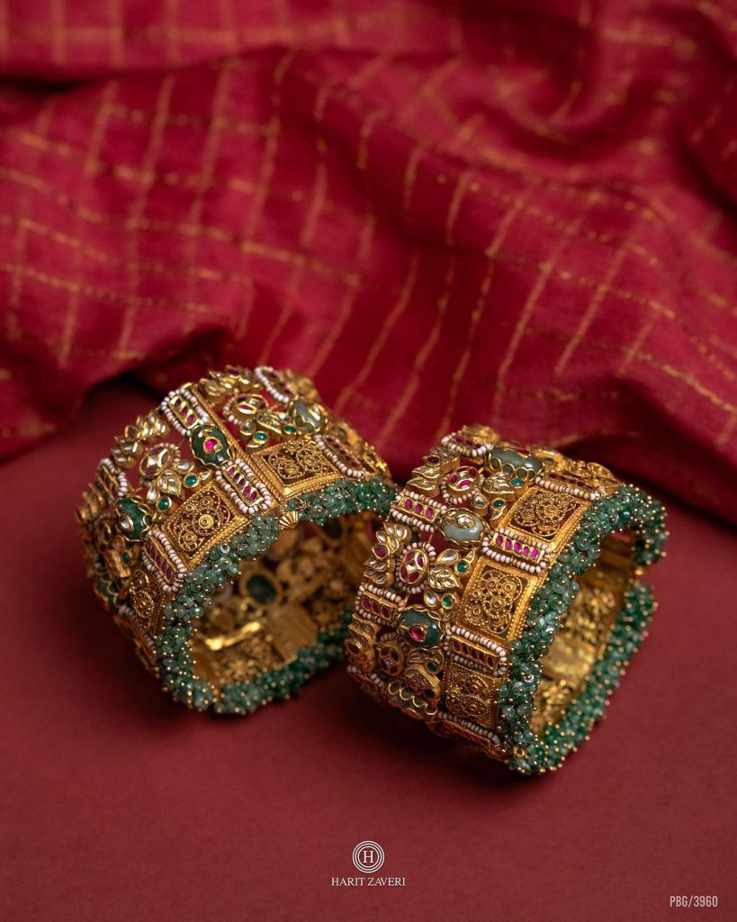Vibrant Colored Stones Kada Bangles From 'Haritzaveri Jewellers'