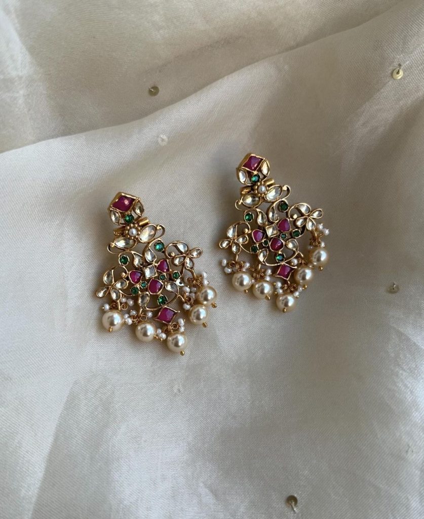 Polki Stones Earrings From 'Shop Kitakaturi'