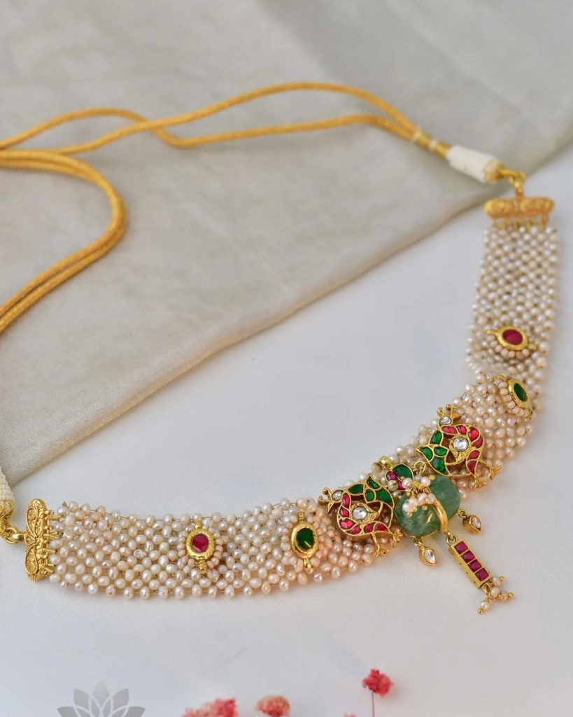92.5 Silver Kundhan Necklaces From 'Prade Jewels'